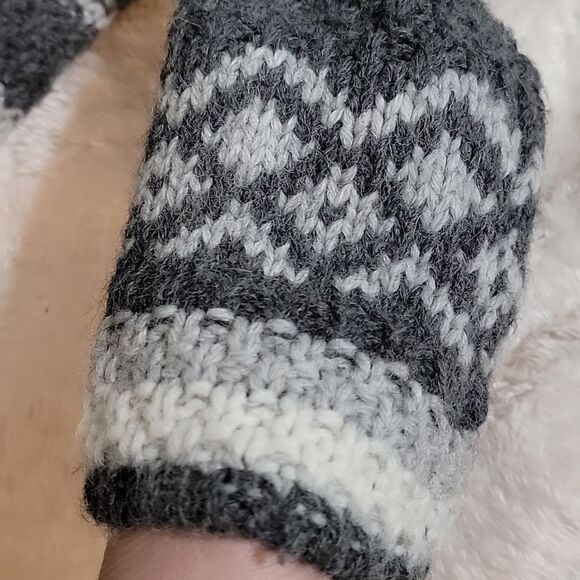 Cynthia Rowley Chunky fair isle knit wool alpaca blend‎ thick hooded duster sz M - Picture 7 of 10